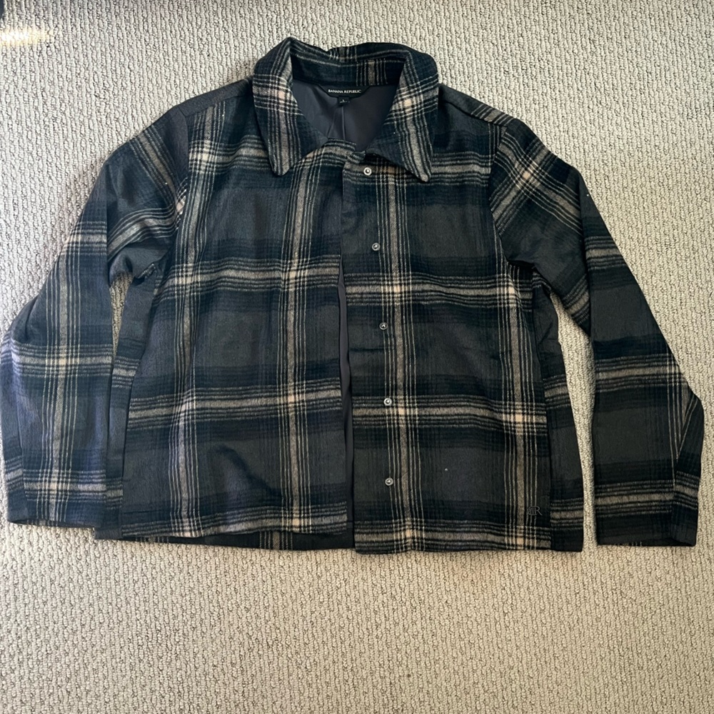 Banana Republic Black and White Plaid Jacket